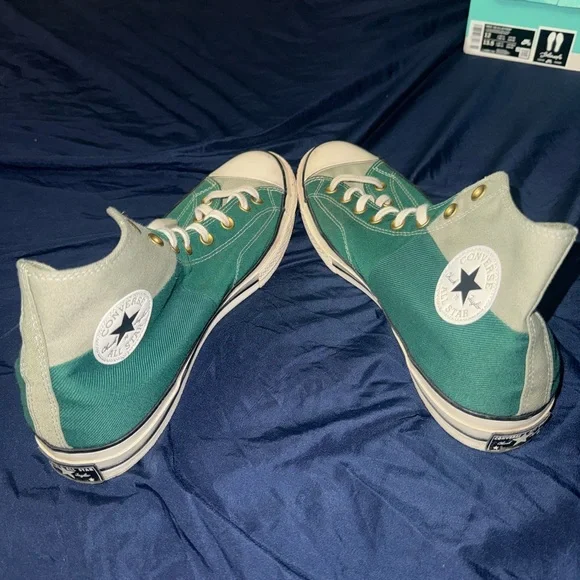 Converse Green and White High-Tops - Picture 4 of 7